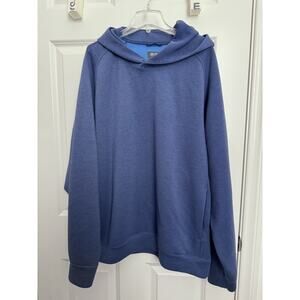 Uniqlo Stretch Dry Hoodie Sweatshirt Pullover Men Large Blue Hood Pockets